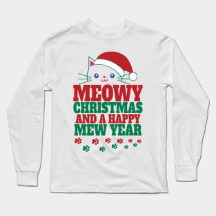 Meowy Christmas and a happy mew year Long Sleeve T-Shirt